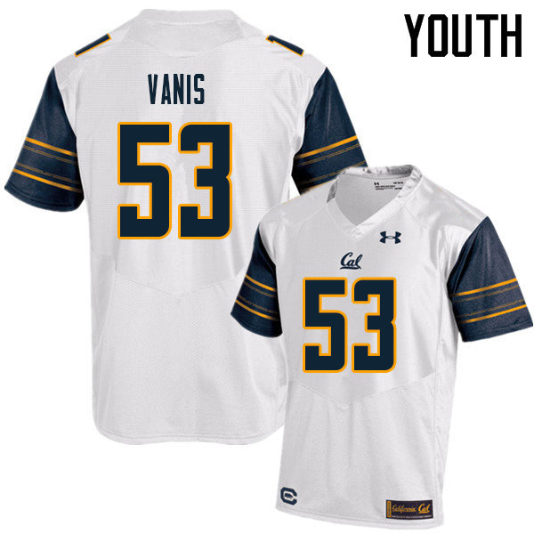 Youth #53 Tommy Vanis Cal Bears UA College Football Jerseys Sale-White